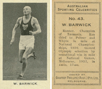 Australian Sporting Celebrities - W. Barwick