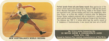 VII British Empire & Commonwealth Games (Nabisco/Vita-Brits) - Anna Pazera