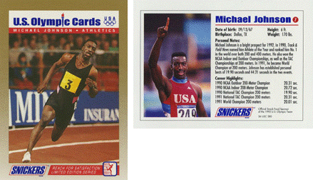 U.S. Olympic Cards (Snickers) - Michael Johnson