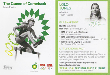 Team USA: Fueling Their Future (Topps / BP) - Lolo Jones