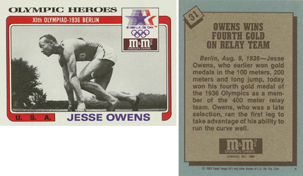 Olympic Heroes (M&Ms), 1983 - Jesse Owens